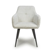 Denver Dining Chair in White Corduroy