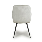 Denver Dining Chair in White Corduroy