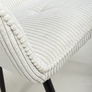 Denver Dining Chair in White Corduroy