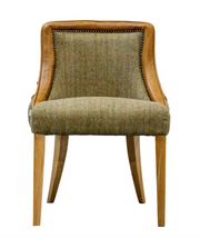 Duke Dining Chair in Gamekeeper Thorn And Brown Cerrato with Lacquered Legs