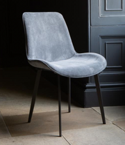 Evia Chair in Grey Velvet