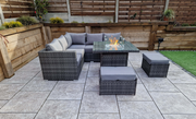 Georgia Sofa and Dining Set in Grey with Gas Firepit