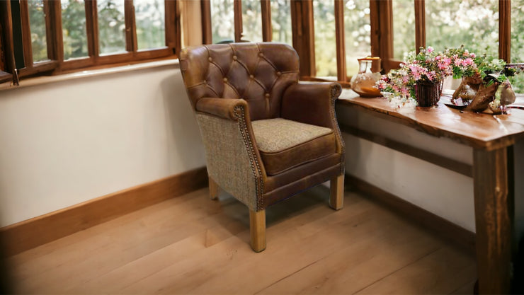 Governor Armchair in Brown Cerrato and Gamekeeper Thorn