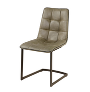 Dolomite Dining Chair in Grey Cerrato with Vintage Flint Piping