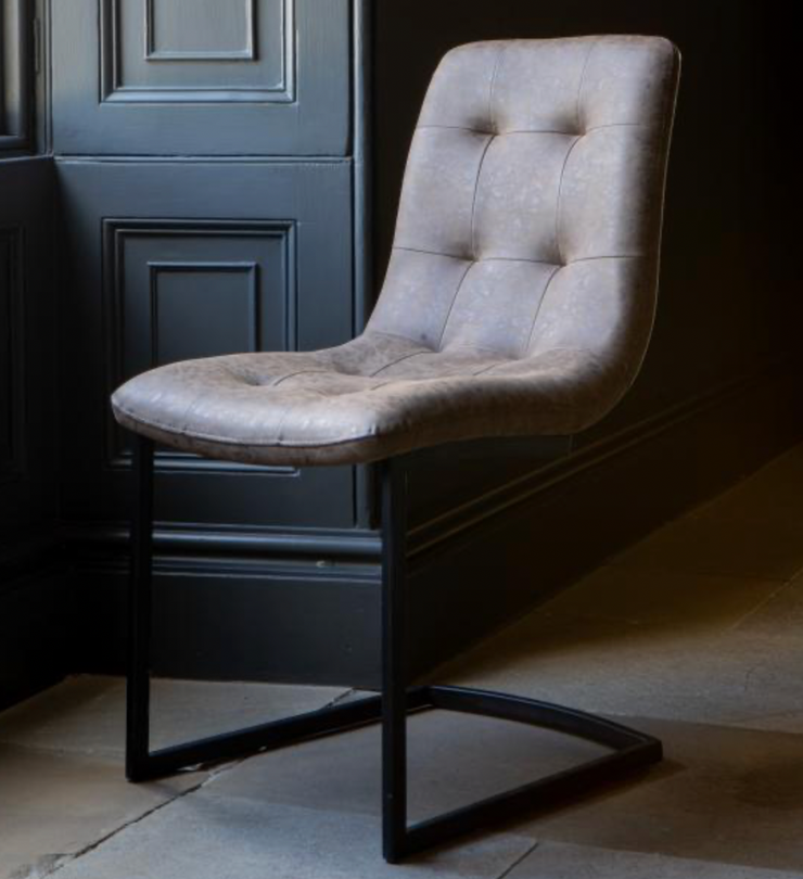 Hampton Dining Chair in Brown Leather