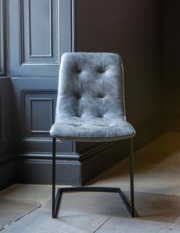 Hampton Dining Chair in Grey Leather