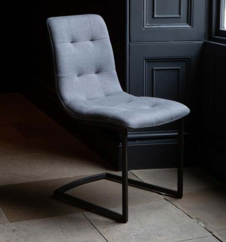 Hampton Dining Chair in Pewter Cotton