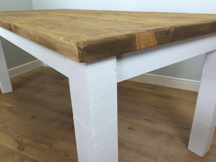 The Artisan White Painted Plank Dining Table - Kubek Furniture
