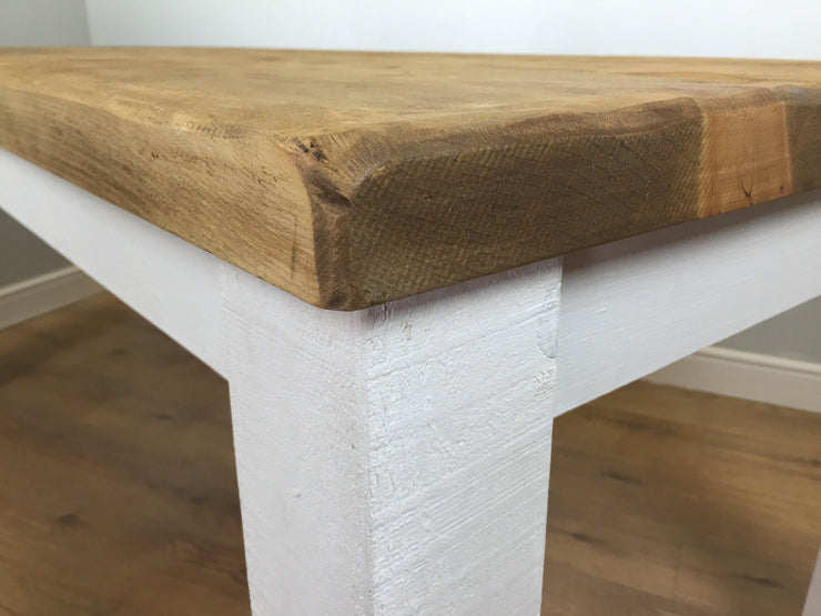 The Artisan White Painted Plank Dining Table - Kubek Furniture