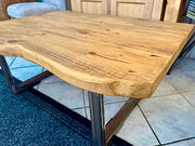 Clearance Waxed Industrial Living Edge Coffee Table