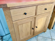 Clearance 2 Over 2 Oak Storage Sideboard