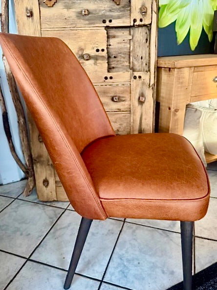 Clearance Jacky Dining Chair in Brown Leather