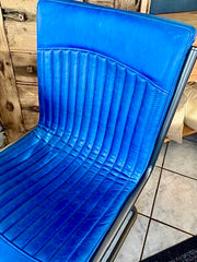 Clearance James Dining Chair in Blue Leather