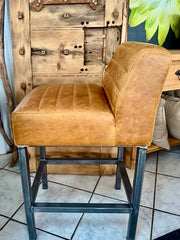 Clearance Stacey Bar Chair in Brown Leather