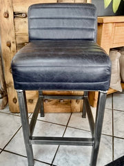 Clearance Stacey Bar Chair in Black Leather