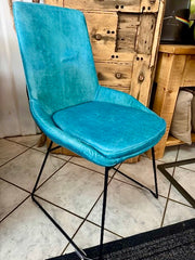 Clearance Rick Dining Chair in Turquoise Leather