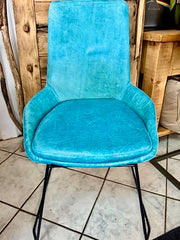 Clearance Rick Dining Chair in Turquoise Leather