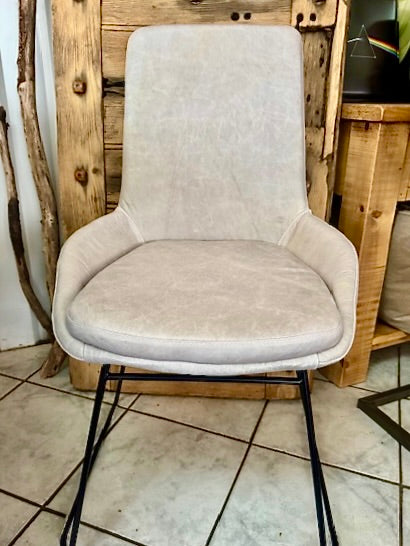 Clearance Rick Dining Chair in Taupe Leather