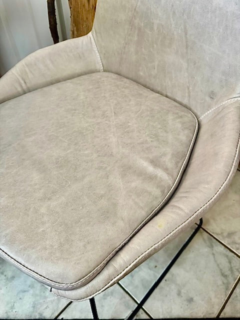 Clearance Rick Dining Chair in Taupe Leather