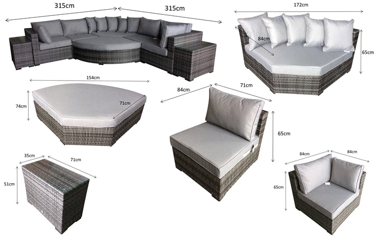 Jessica Sofa Set in Grey