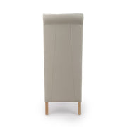 Krista Roll Back Dining Chair in Ivory Leather