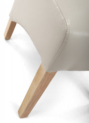 Krista Roll Back Dining Chair in Ivory Leather