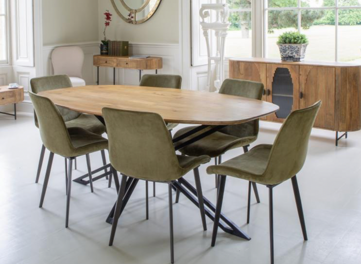 The Java Oval X-Leg Dining Table