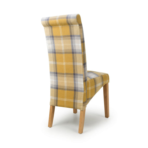 Karta Dining Chair in Check Yellow