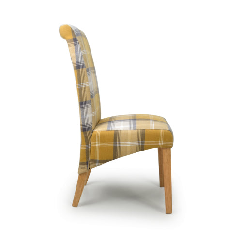 Karta Dining Chair in Check Yellow