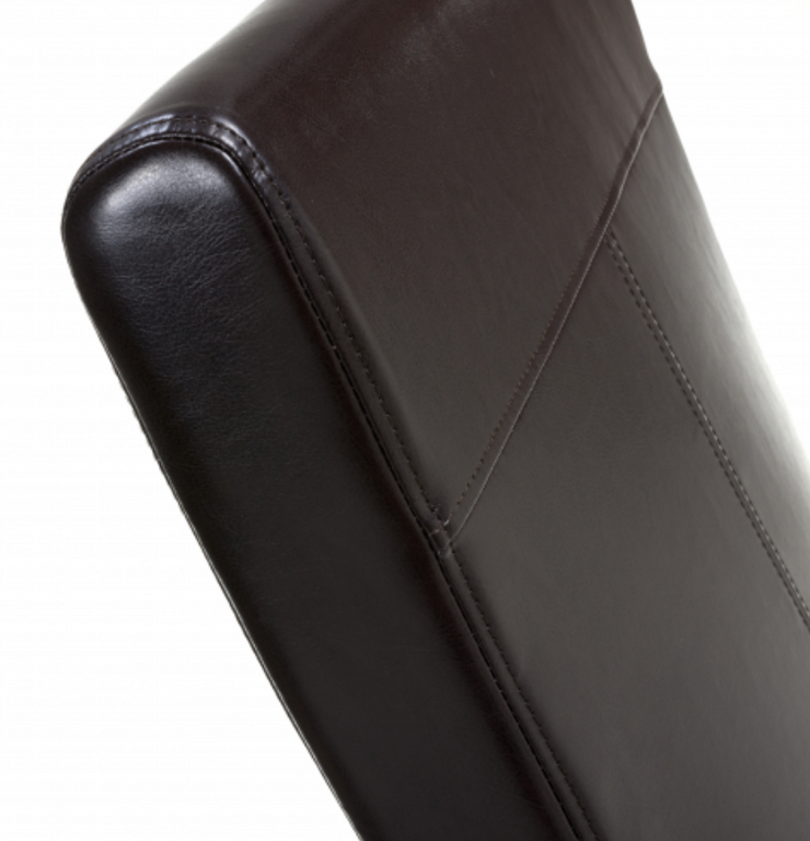 Kenton Dining Chair in Black Leather with Dark Legs