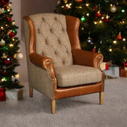 Kew Armchair in Hunting Lodge and Brown Cerrato