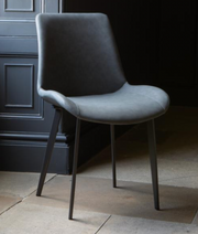 Kos Dining Chair in Grey Leather