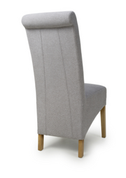Krista Roll Back Dining Chair in Grey