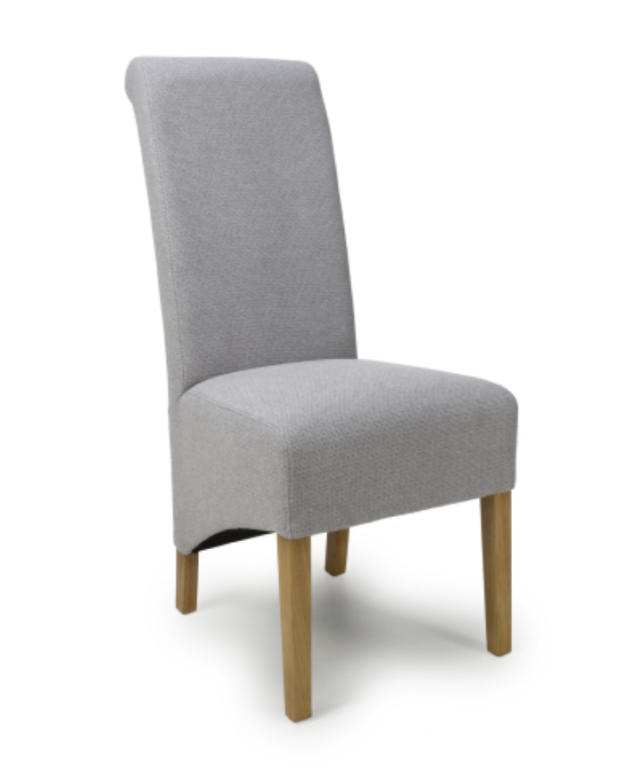 Krista Roll Back Dining Chair in Grey