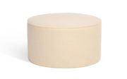 Cream Boucle Round Ottoman