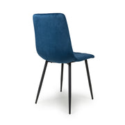 Lisbon Dining Chair in Blue Velvet