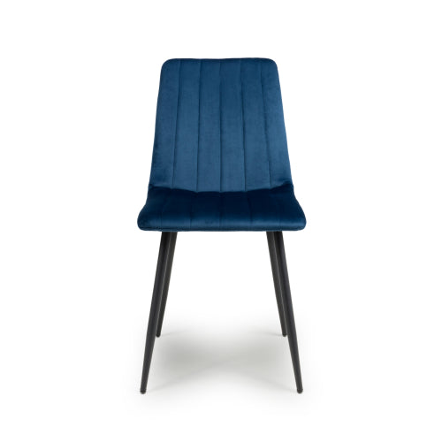 Lisbon Dining Chair in Blue Velvet