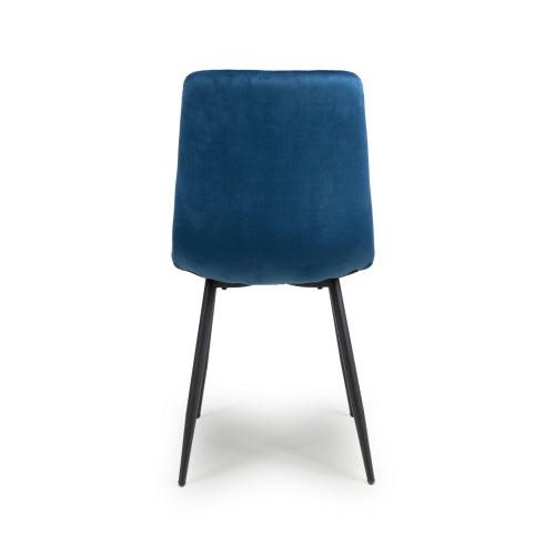 Lisbon Dining Chair in Blue Velvet