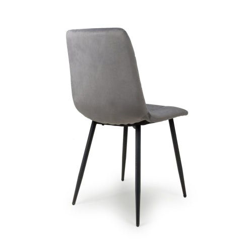 Lisbon Dining Chair in Grey Velvet