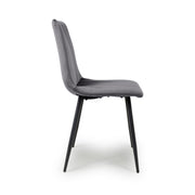 Lisbon Dining Chair in Grey Velvet