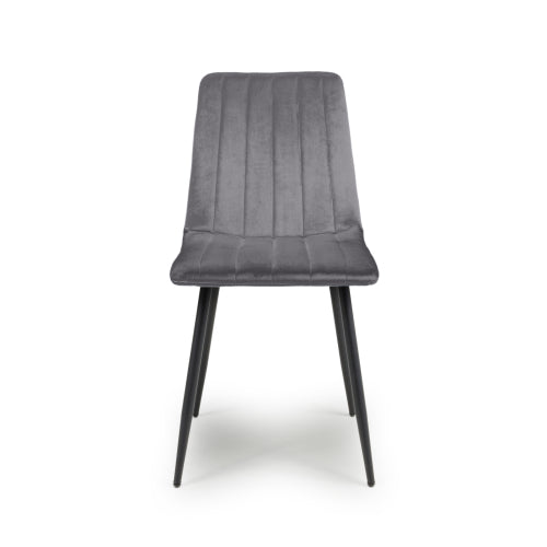 Lisbon Dining Chair in Grey Velvet