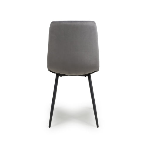 Lisbon Dining Chair in Grey Velvet