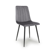 Lisbon Dining Chair in Grey Velvet