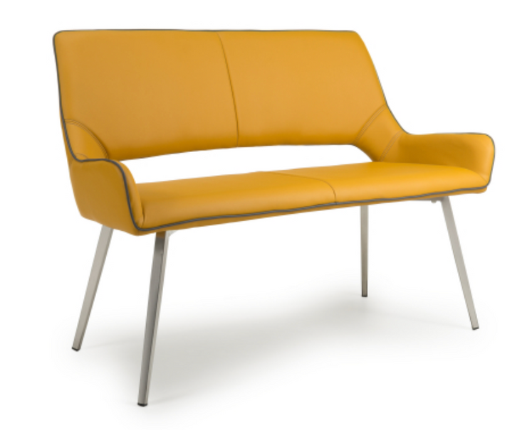 Mako 2-Seater Sofa in Yellow Leather