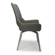 Mako Swivel Dining Chair in Graphite