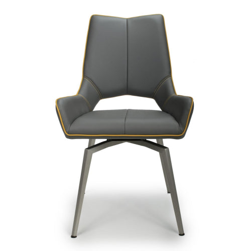 Mako Swivel Dining Chair in Graphite