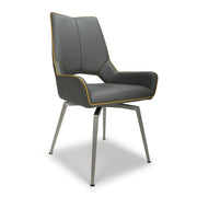 Mako Swivel Dining Chair in Graphite