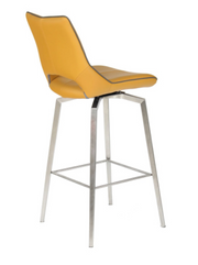 Mako Bar Chair in Yellow Leather