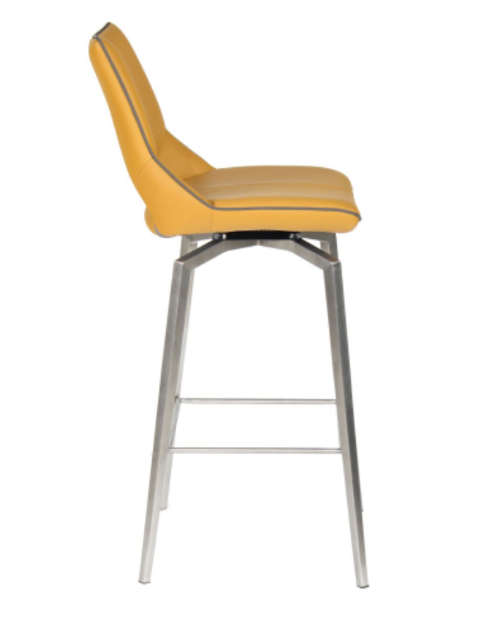 Mako Bar Chair in Yellow Leather