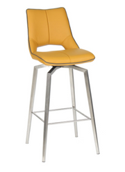 Mako Bar Chair in Yellow Leather